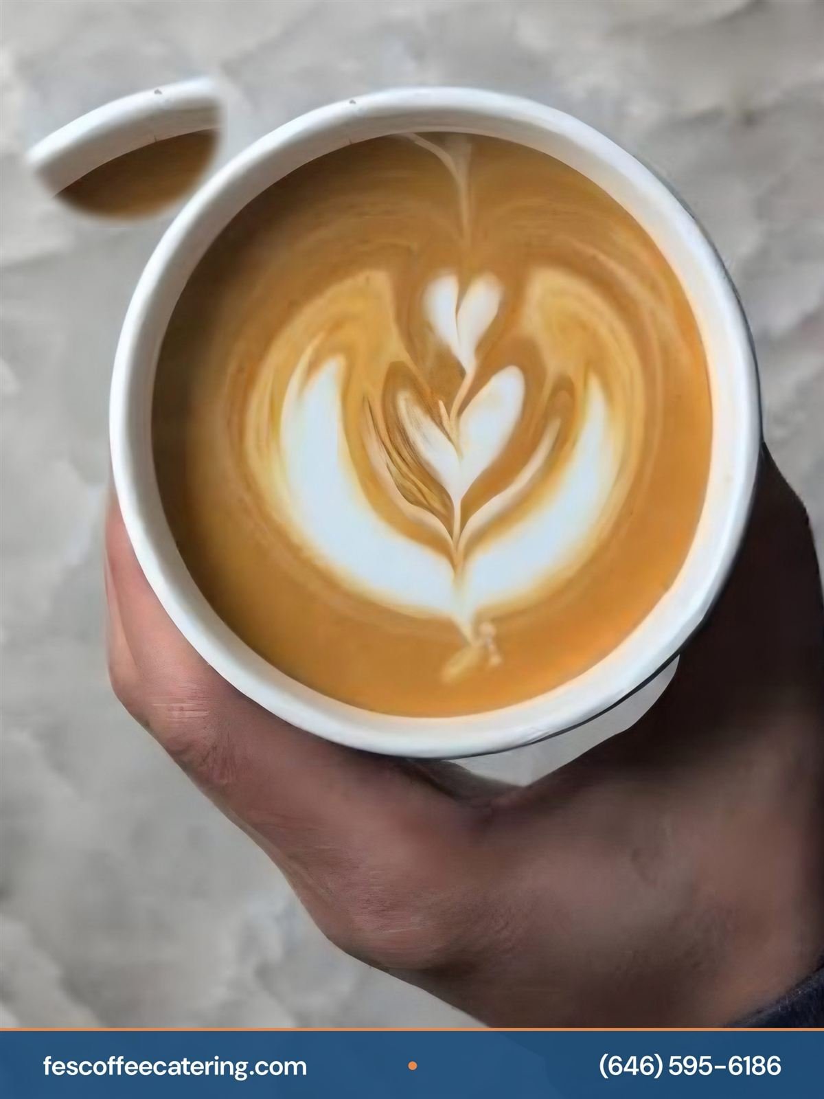 Fresh latte art served by Fes Coffee Catering