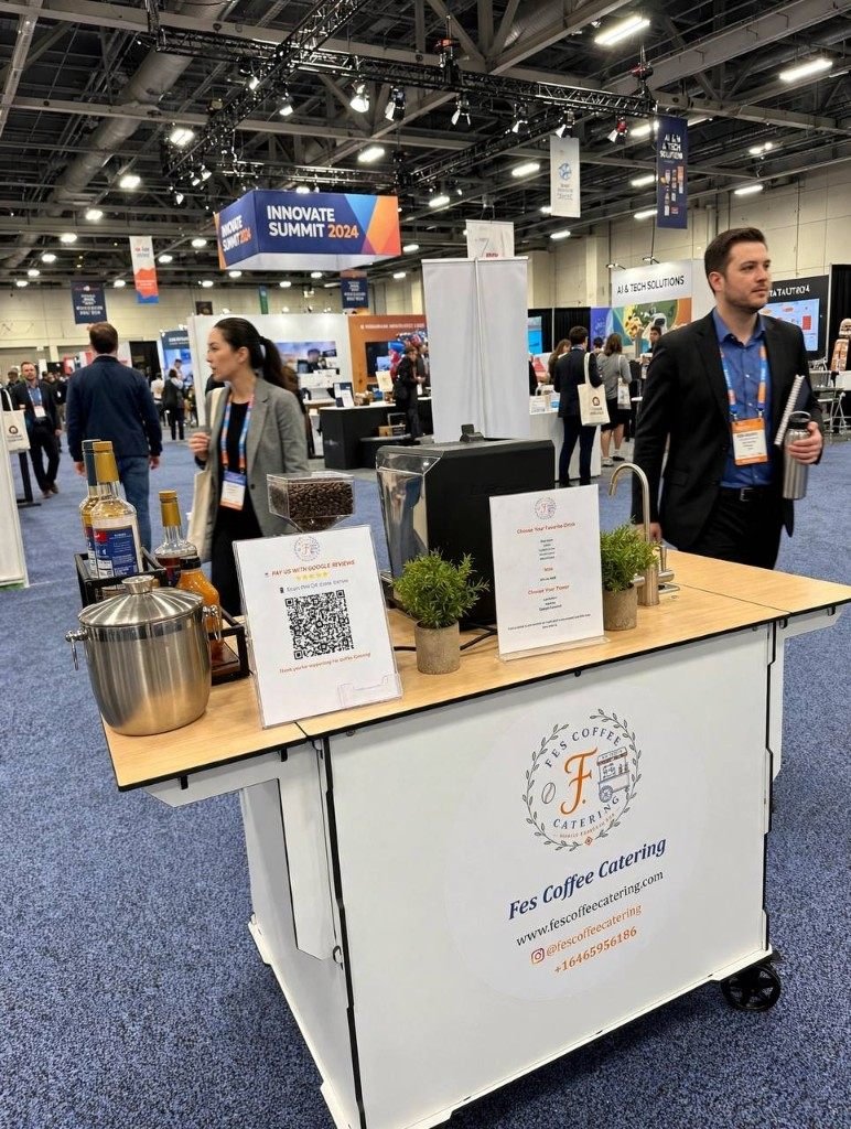 Fes Coffee cart on an expo floor at Innovate Summit