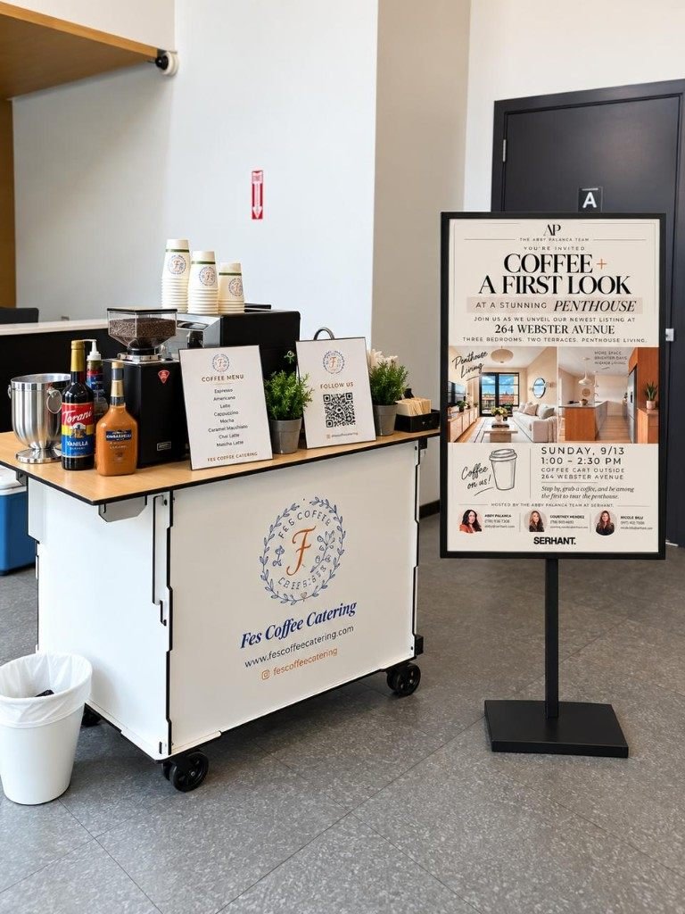 Fes Coffee cart at a penthouse open house