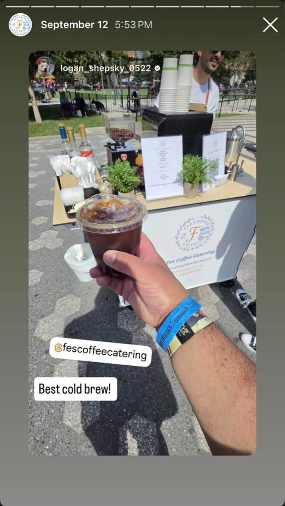 Guest Instagram story featuring Fes Coffee cold brew