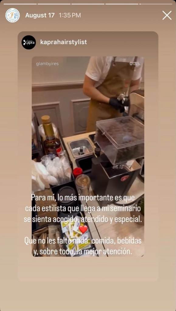 Guest Instagram story at Fes Coffee cart