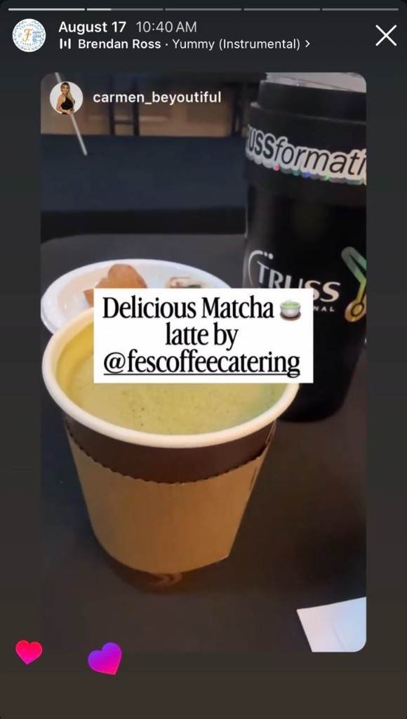 Guest story matcha latte by Fes Coffee Catering